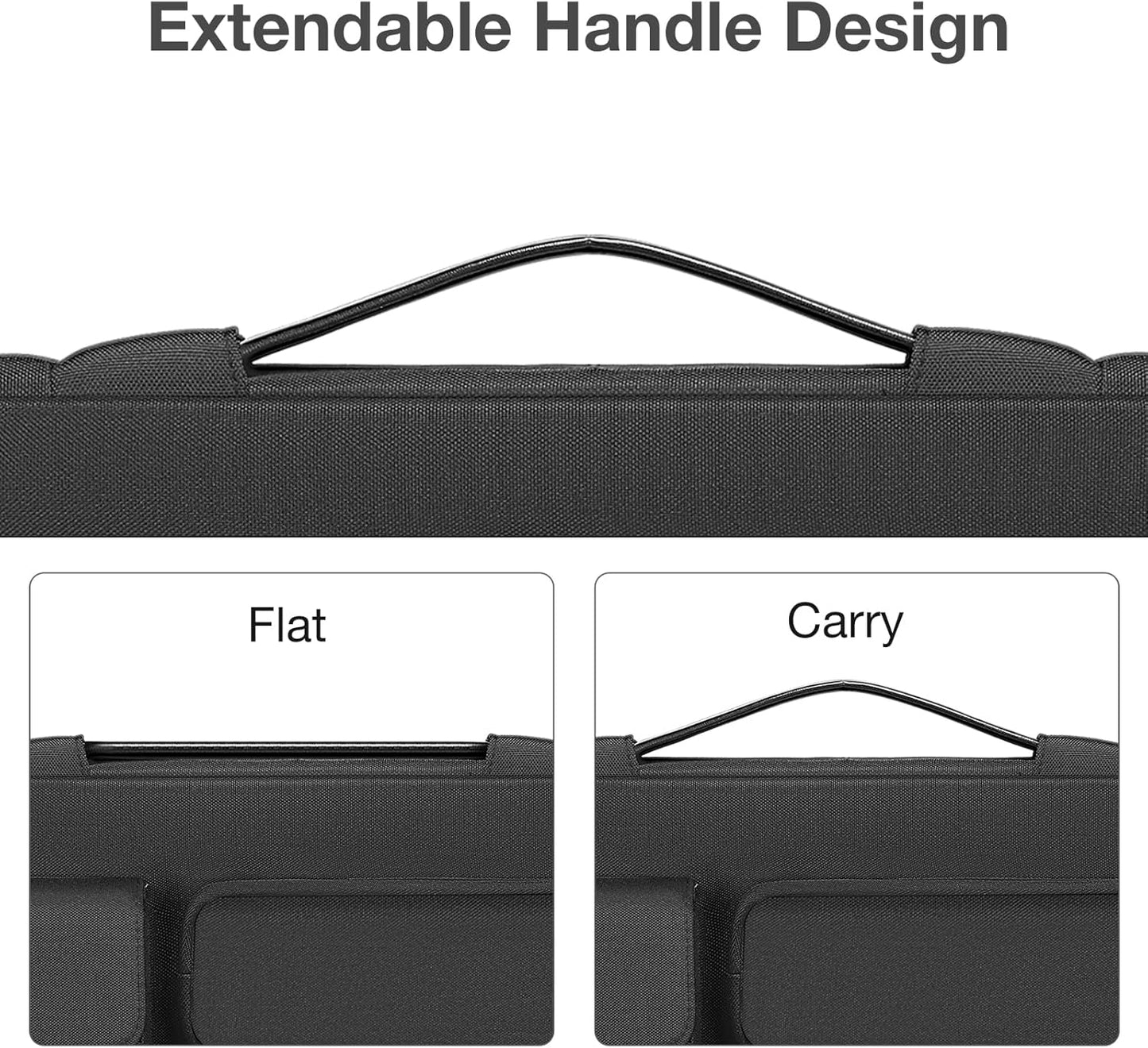 MOSISO 360 Protective Laptop Case 14 inch, Laptop Sleeve Compatible with HP Lenovo Dell ASUS Acer, HP Stream, Dell Latitude, Lenovo IdeaPad, Side Open Bag with 2 Raised&1 Flapover Pockets, Black