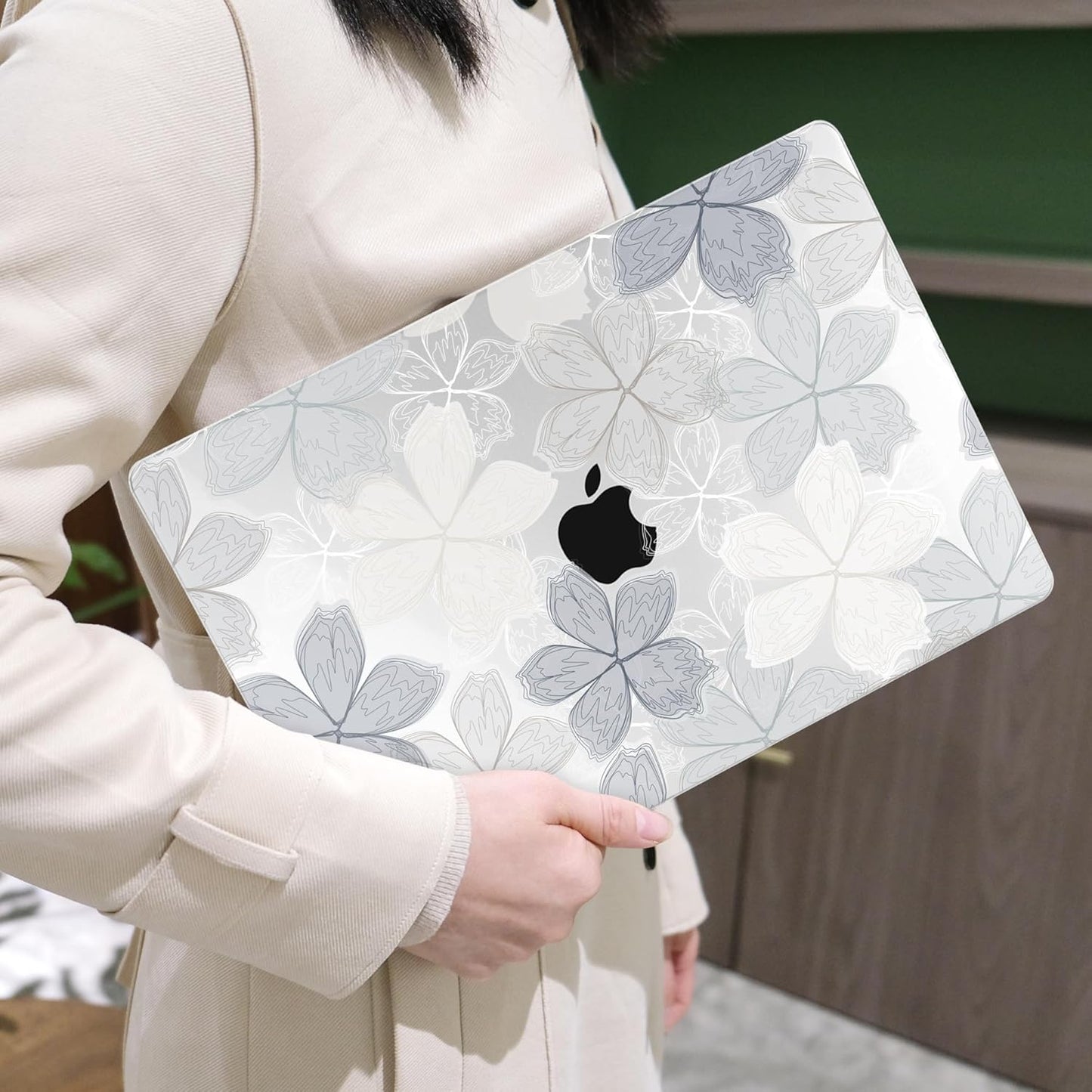 MEEgoodo for MacBook Air 13 inch Case 2021 2020 2019 2018 Released A2337 M1 A2179 A1932 with Touch ID, Plastic Hard Shell & Keyboard Cover Compatible with MacBook Air Case 13.3, Multicolored Roses