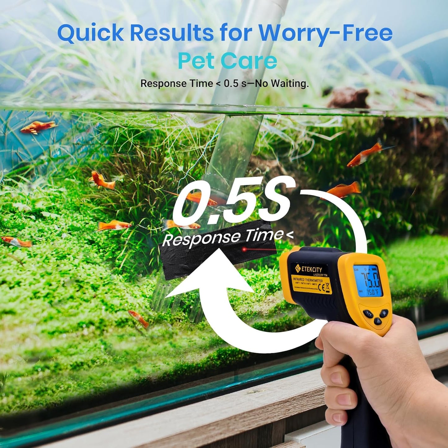 Etekcity Infrared Thermometer Temperature Gun 1080, -58°F to 1130°F for Meat Food Pizza Oven Griddle Accessories, Heat Gun for Cooking, Kitchen, Fridge, Reptile,BBQ