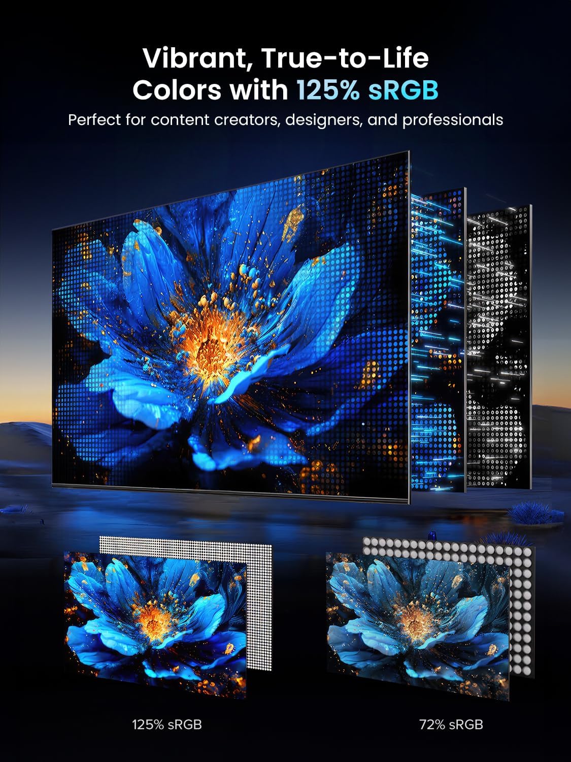 UPERFECT Portable Monitor 18.5-inch 120HZ Touchscreen 100% sRGB w/VESA & Stand 180° Adjustable Ultra-Slim & Lightweight Frameless FHD FreeSync IPS HDR Gaming Display, Travel Second Monitor for Laptop