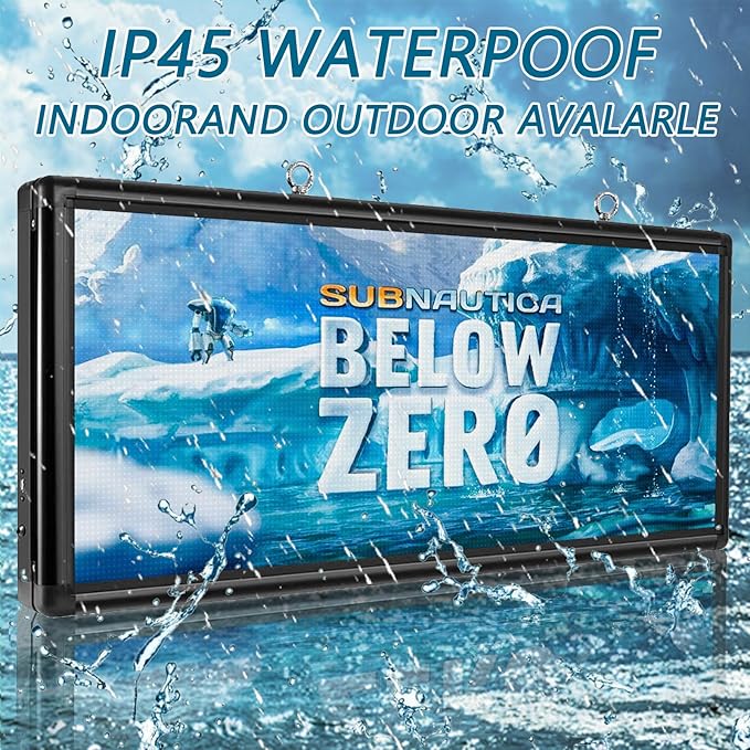 P6 Outdoor LED Scrolling Sign 40x18 inch - WiFi and USB Programmable LED Sign Advertising Display with HD Scrolling Text, Images & Video for Business