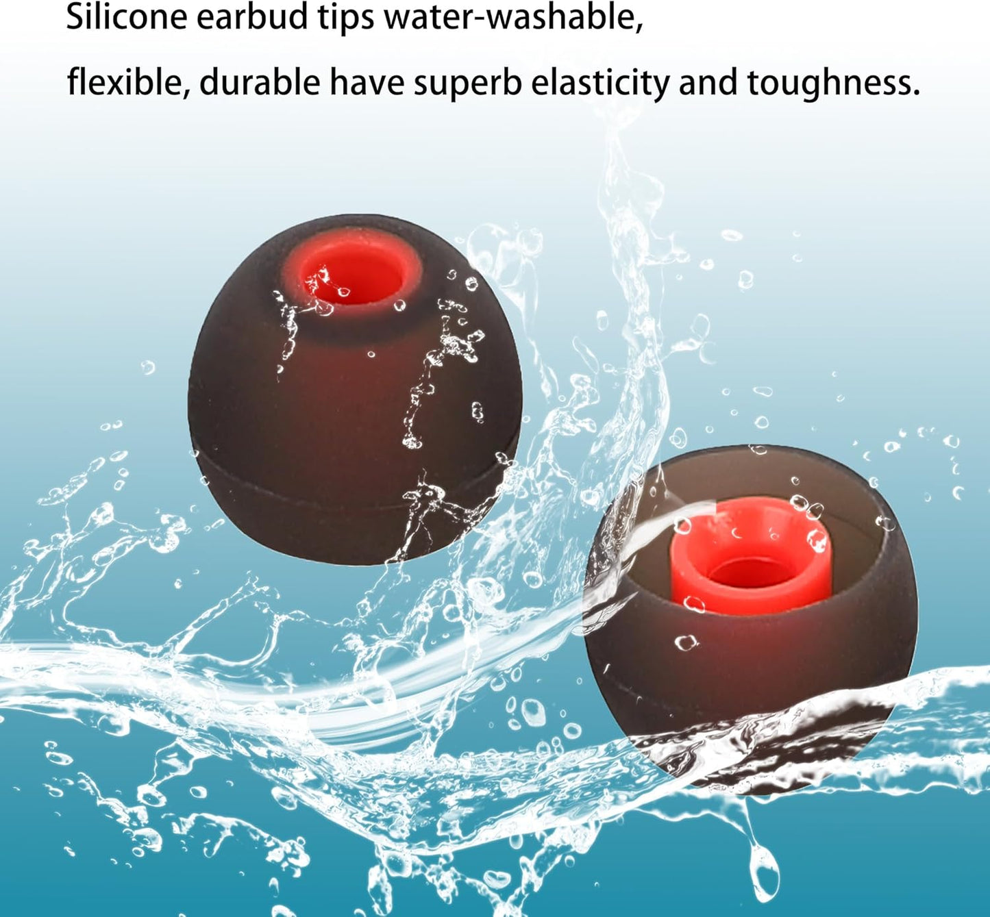 Earbud Replacement Tips Silicone Earbud Tips Eartips Fit Most in-Ear Earbuds(Inner Hole 3.8mm -5.1mm) Headphone Rubber Tips Earbud Covers 9 Pairs S M L