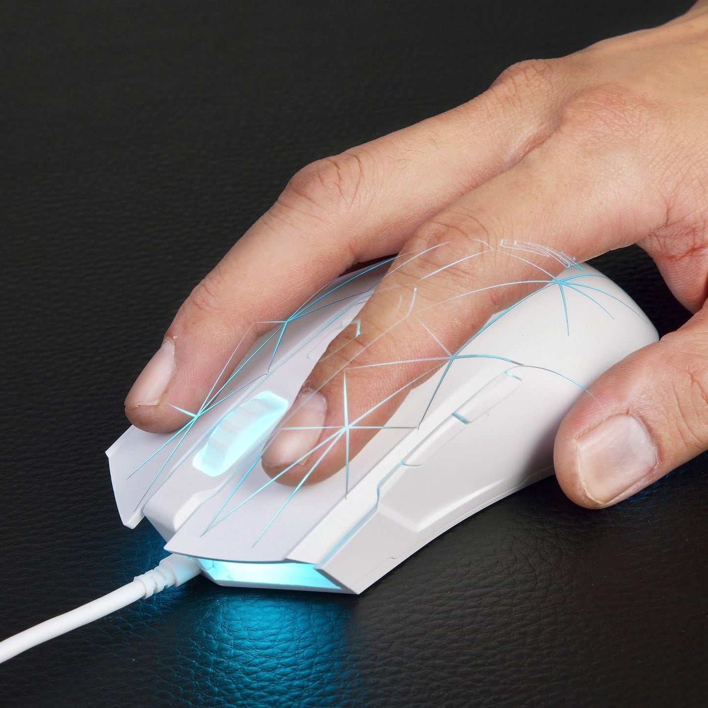 FIRSTBLOOD ONLY GAME. AJ52 Watcher RGB Gaming Mouse, Programmable 7 Buttons, Ergonomic LED Backlit USB Gamer Mice Computer Laptop PC, for Windows Mac Linux OS, Star White