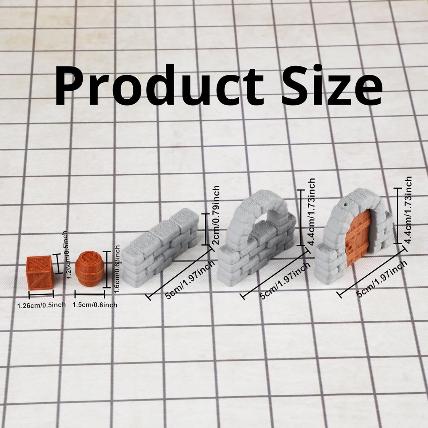 Dungeon Walls 40pcs 28mm Miniature RPG Modular System DND Terrain Building Accessories for Tabletop Role Playing Scenes, Gift of Christmas Halloween for DM