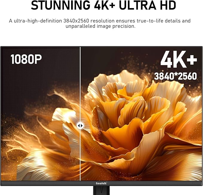 Gawfolk 28 Inch 4K Monitor IPS 60Hz, UHD (3840x2560p) PC Screen Built-in Speakers, Ultra HD Computer Dispaly for Home & Office, Support HDMI & DP, 3:2, 10Bit, 1.07 Billion Colours