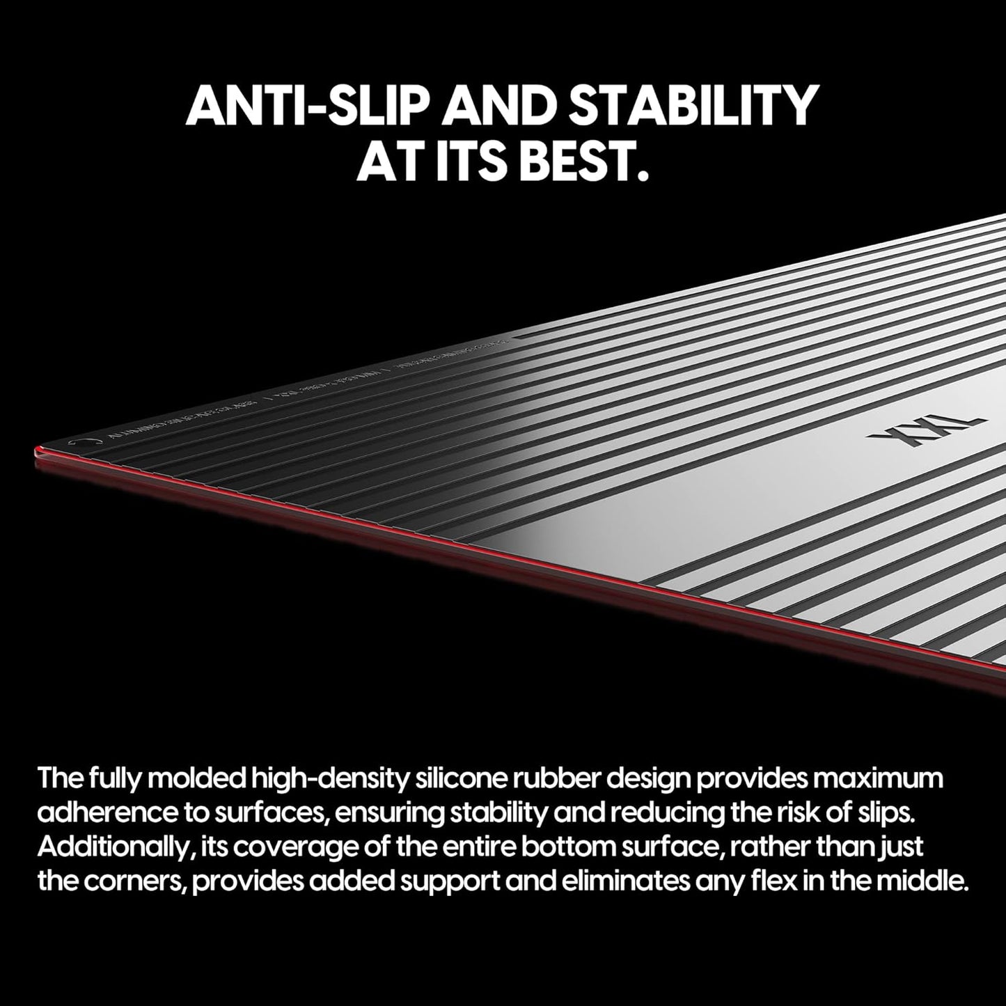 Pulsar - Superglide Premium Glass Mouse Pad XXL ALUMINO-Silicate Glass Surface Anti-Slip Fully Molded high-Density Silicone Rubber 38.5in x 16.5in (XXL, Red)