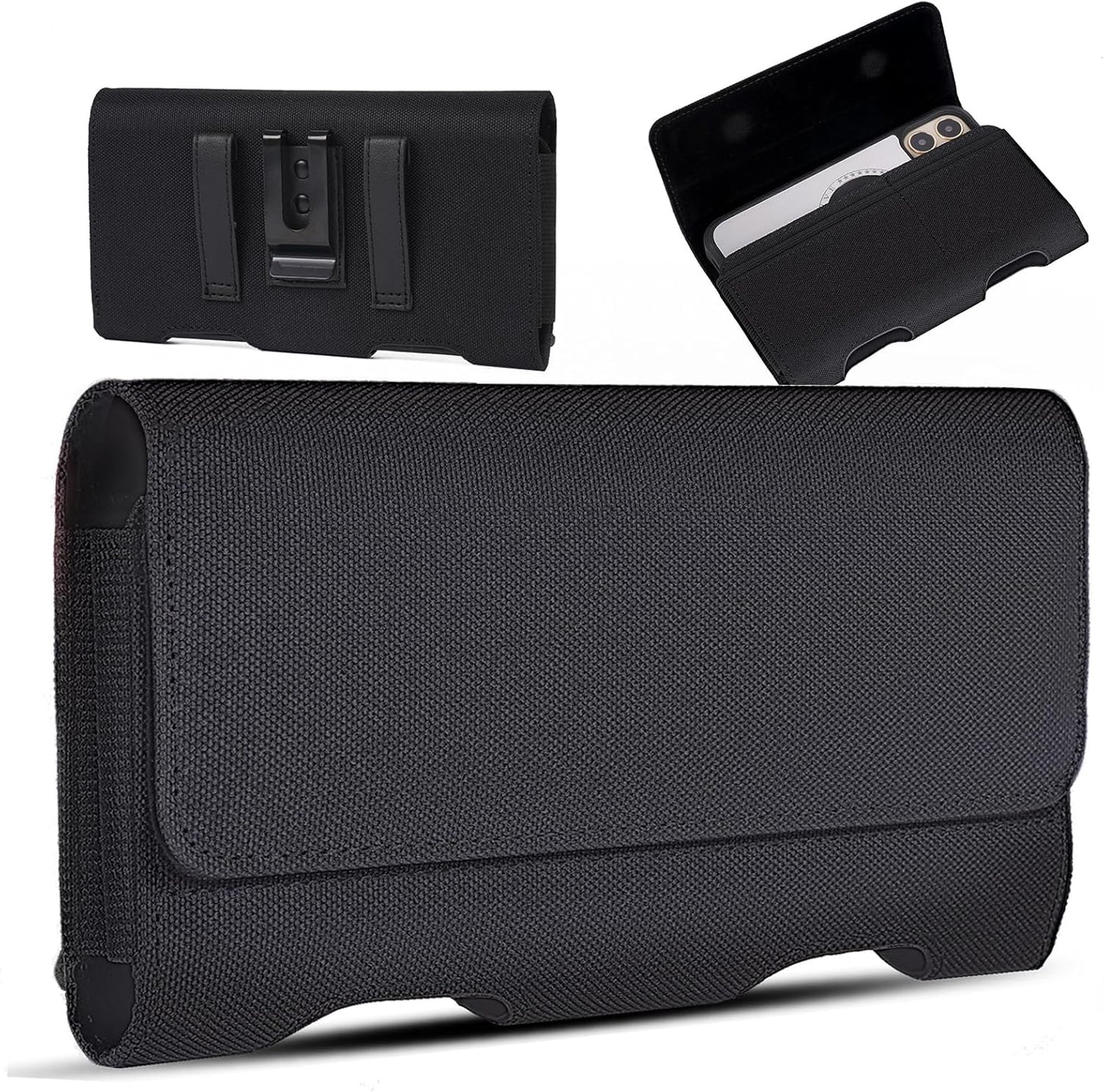 BECPLT Compatible with iPhone 13 Mini 12 Mini SE2 8 7 6 6s Holster Case, Nylon Holster Belt Case with Clip/Loops Belt Pouch Holder for iPhone SE 2022 8 7 6 6s Galaxy S7 - Built in ID Card Slot