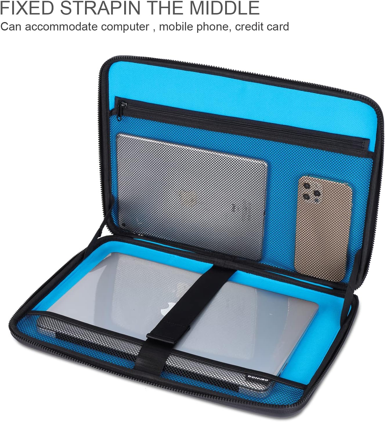DOMISO 14 inch Laptop Sleeve with Handle Shockproof Computer Bag Waterproof EVA Protective Carrying Case for 14" ThinkPad E480/Yoga 920/13.5" Microsoft Surface Book/HP Pavilion 14 Stream 14, Black