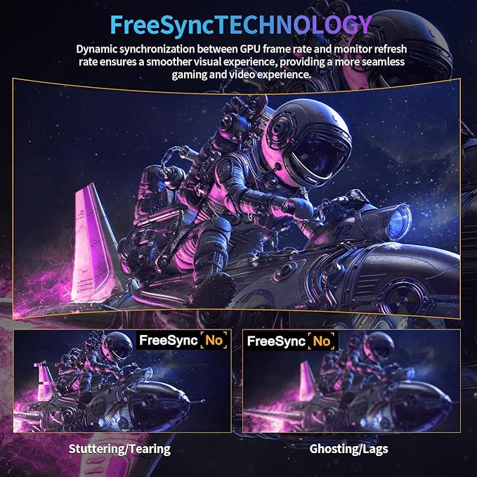 ZZA 27" Curved Gaming Monitor 300HZ Computer Monitor, FHD 1080p 1ms 1800R VA Screen, 99% sRGB, Support AMD FreeSync, Blue Light Filter, HDMI*2 & DP*2, VESA Mounting Compliant- White