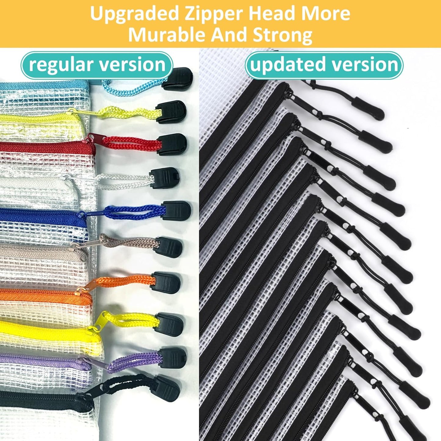 12pcs Mesh Zipper Pouch Bags, A3 Puzzle Bag for Organizing, File Bags Storage Bag, Board Games and Office Supplies