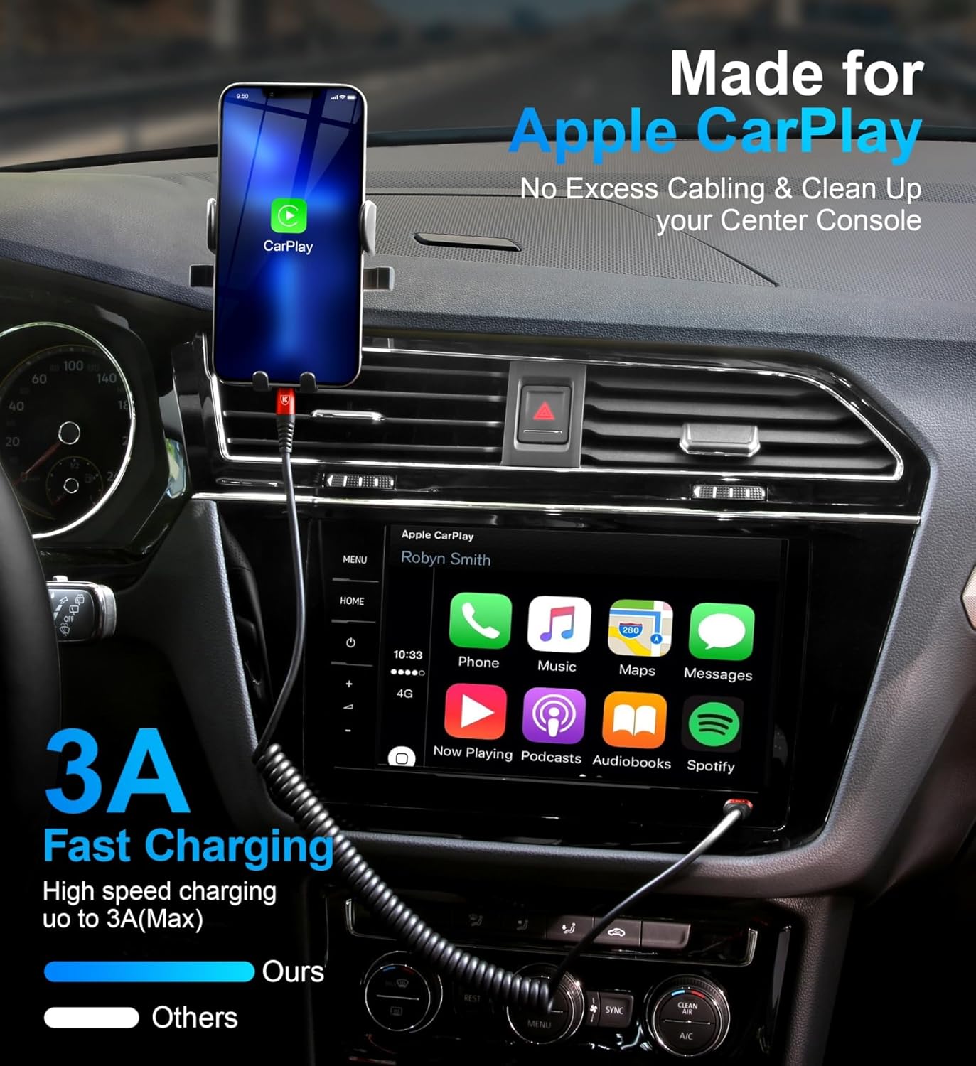 KIYODA USB C to Lightning Cable 6FT 2Pack, Coiled iPhone Charger USB C Fast Charging for Car Short iPhone Cord for iPhone14/13/12/11 Pro Max/iPad/CarPlay-Red