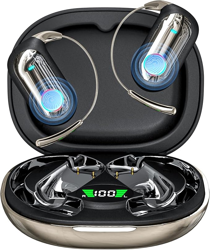 AI Translation Earbuds Real-Time 168 Languages Translator Earbuds, 3-in-1 Translation Device, 50H Playtime with OWS LCD Touch Screen, Bluetooth 5.4 Translate Headphones for Travel, Business, Learning