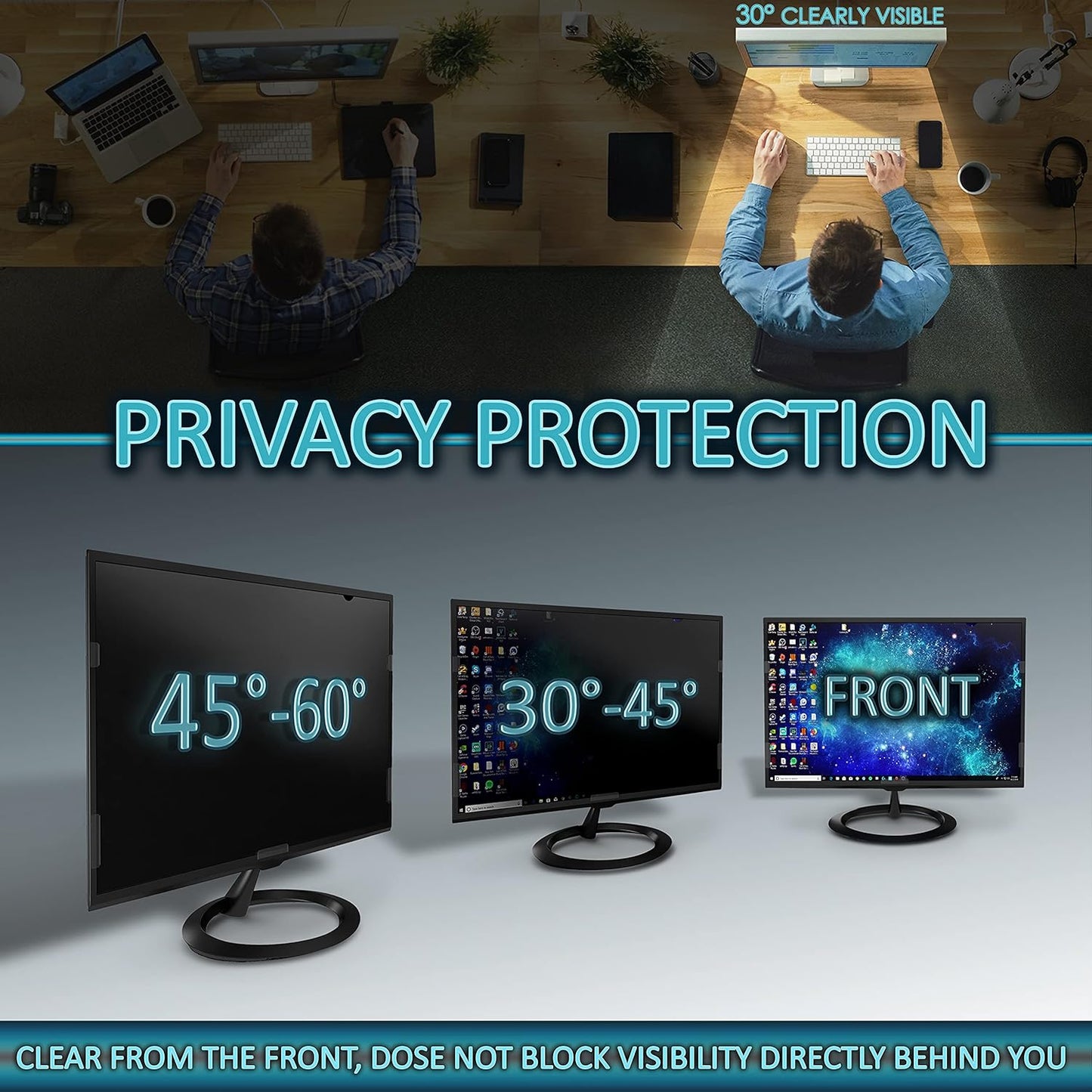 Privacy Screen Filter for 18.5 Inches (Screen Measured Diagonally) Desktop Computer Monitor, Aspect Ratio 16:9 (16.14 inch width x 9.09 inch height)