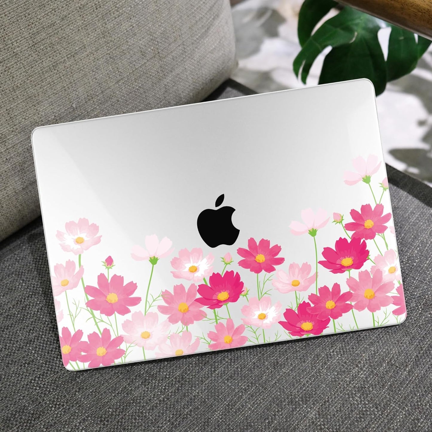 MEEgoodo for MacBook Air 13 inch Case 2021 2020 2019 2018 Released A2337 M1 A2179 A1932 with Touch ID, Plastic Hard Shell & Keyboard Cover Compatible with MacBook Air Case 13.3,Bright Pink Flowers