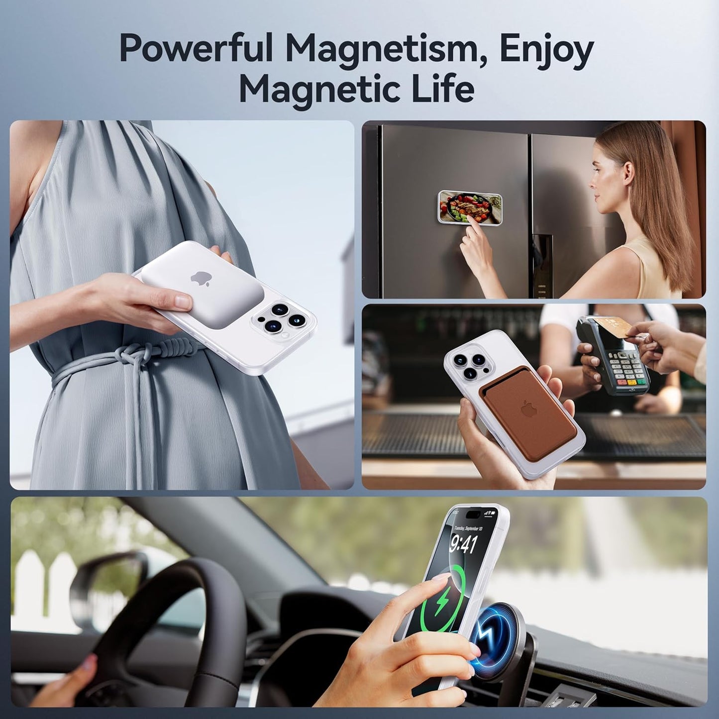 CASEKOO Designed for iPhone 16 Pro Case with Magnetic Invisible Stand [Military Drop Protection] [Compatible with MagSafe] Shockproof Slim Translucent Matte Case 6.3 Inch, Translucent White
