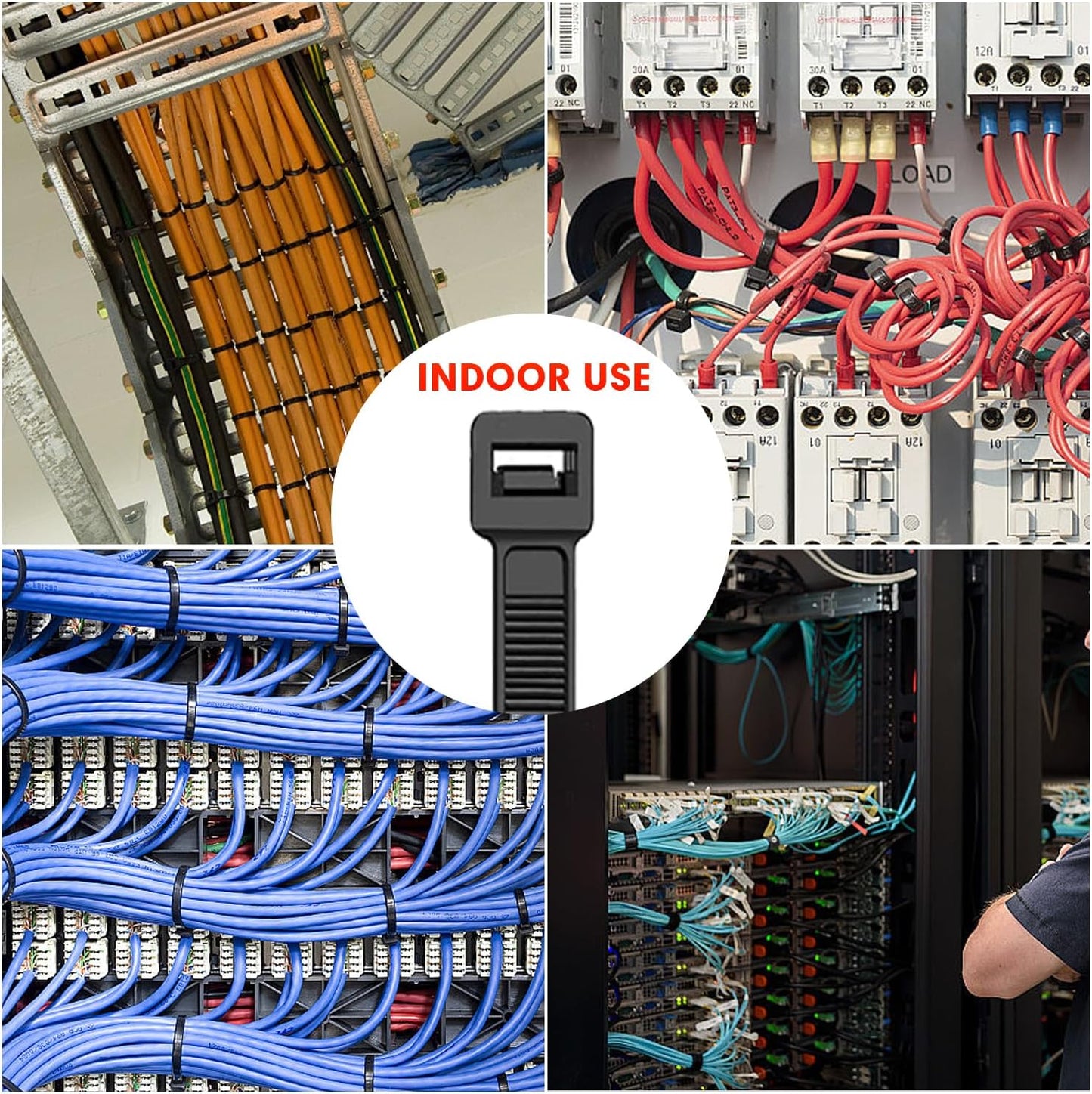 Zip Ties, RAZCC 1200pcs Black Cable Zip Ties 14 Inch, Heavy Duty Plastic Wire Ties with 50lb Tensile Strength, Self-Locking Black Nylon Tie Wraps for Indoor and Outdoor
