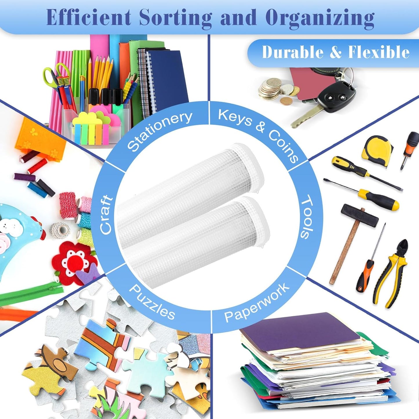 Jetec 32 Pcs Mesh Zipper Bags Toy Storage Bikini Organizer Bag Bolsas Para Guardar Trajes De Baño Waterproof Zipper Reusable Pouch Puzzle Multipurpose for Storage Office(White,7.5 x 5 Inch)