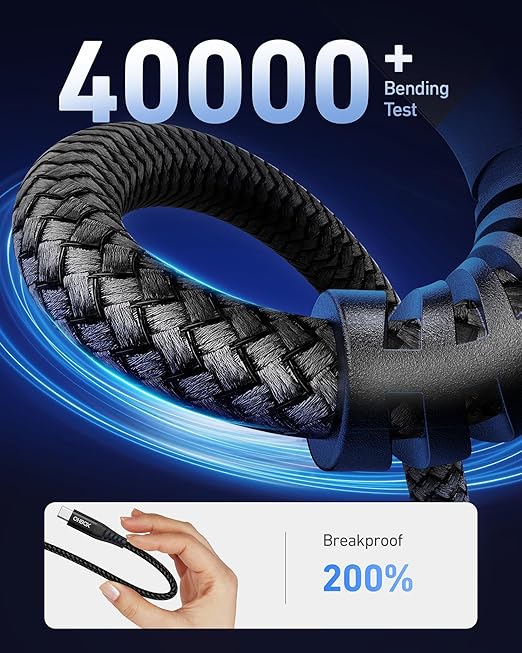 USB A to USB C Cable Fast Charging 10FT 2Pack, Long USB C Cable for Car, Durable Braided USB to USB Type C Cord iPhone USBC Charger for iPhone 17/16/15/Pro Max, Samsung Galaxy S23 and More-Black