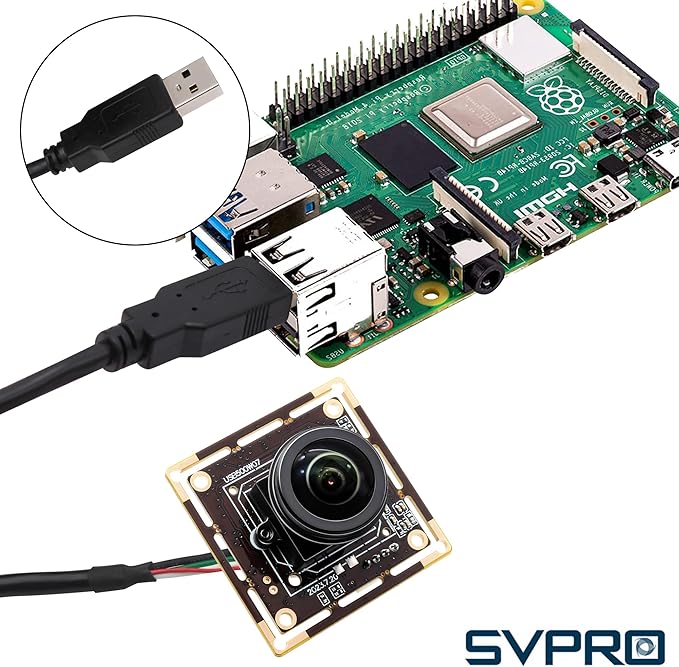 SVPRO 5MP 30FPS Fisheye USB Camera Module 200 Degree Ultra Wide Angle Webcam Board IMX335 Sensor Low Light Computer Vision Industrial Security Camera for PC,Raspberry Pi, Jeston Nano(M12 Lens)