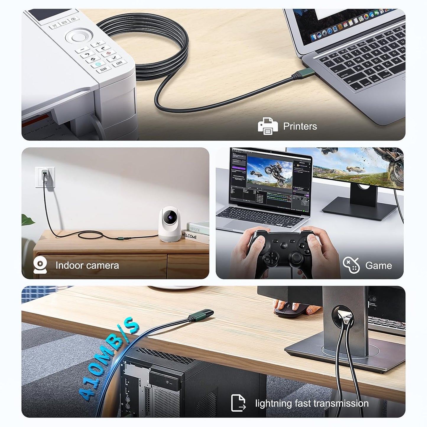 Kumiho 6Ft USB 3.0 Extension Cable Active Type A Male to A Female for PlayStation, Xbox, Keyboard, Mouse, USB Flash Drive, Printer, Camera and More