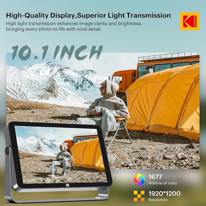 KODAK 10.1 Inch WiFi Digital Picture Frame with 64GB Storage, Electronic Smart Digital Photo Frame 1920x1200 IPS Touch Screen, Auto-Rotate, Share Moments Instantly Gifts for Women