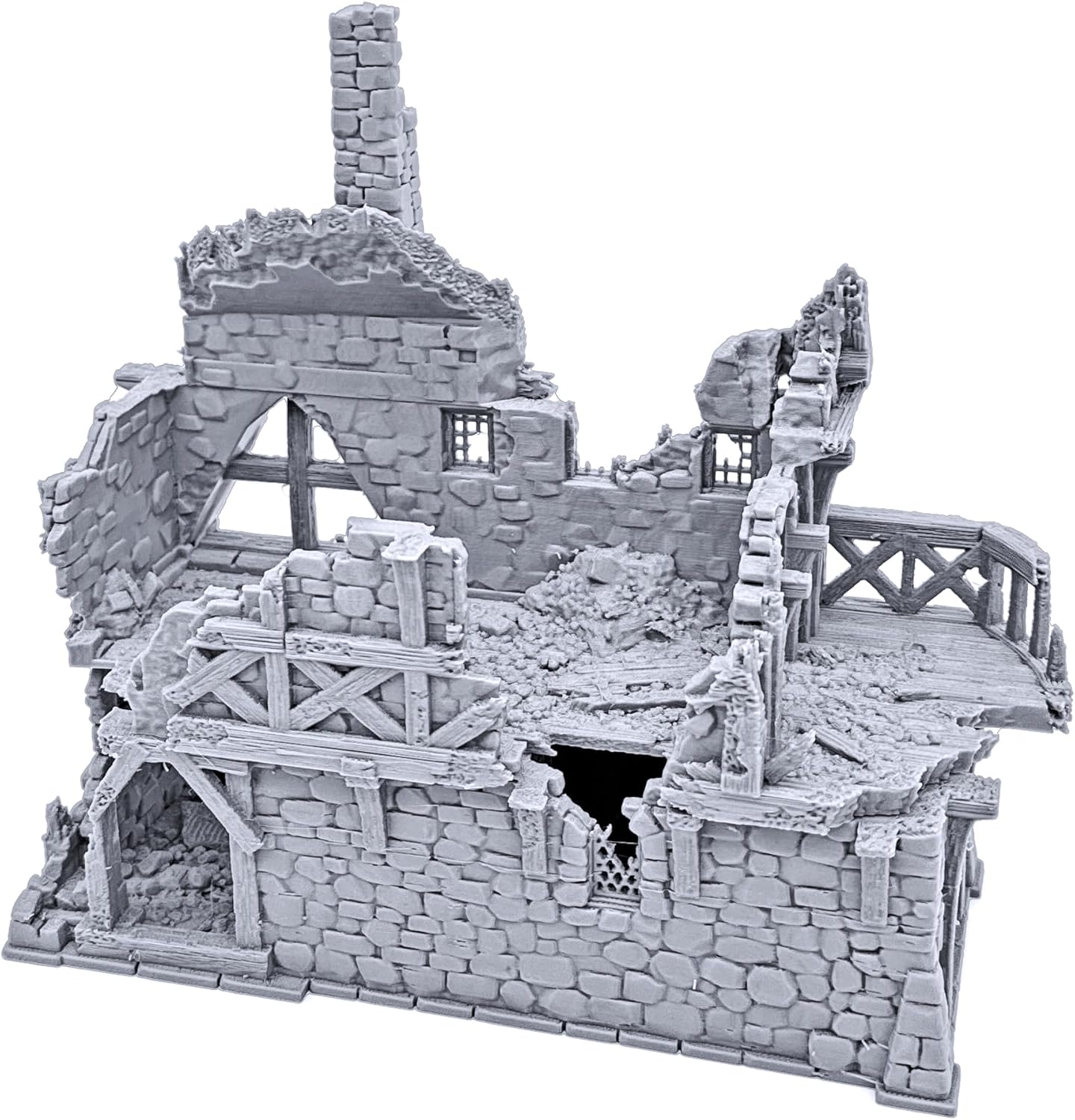 Ruined Port Merchant by Printable Scenery, 3D Printed Tabletop RPG Scenery and Wargame Terrain 28mm Miniatures