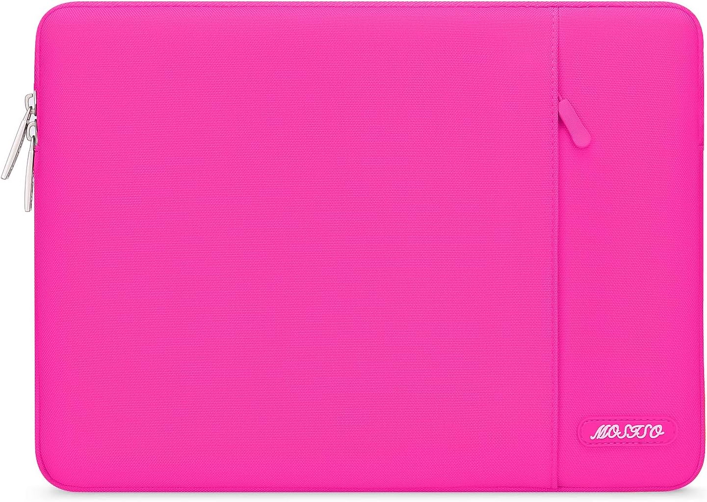 MOSISO Laptop Case 13.3 inch, 13-13.3 inch Laptop Sleeve Compatible with MacBook Air/Pro 13 / Pro 14, HP Dell ASUS Lenovo Notebook, Polyester Vertical Computer Sleeve Bag with Pocket, Bright Rose