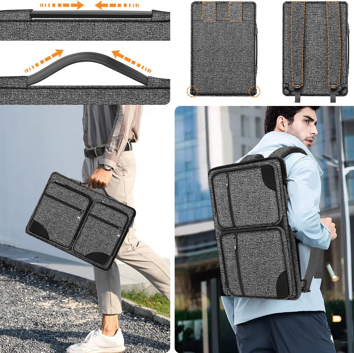 ZINZ Laptop Case 15 15.6 16 inches Sleeve Slim Briefcase Spill-Resistant Handbag for Most Popular 15" 15.6" 16" Notebooks，G01BK02