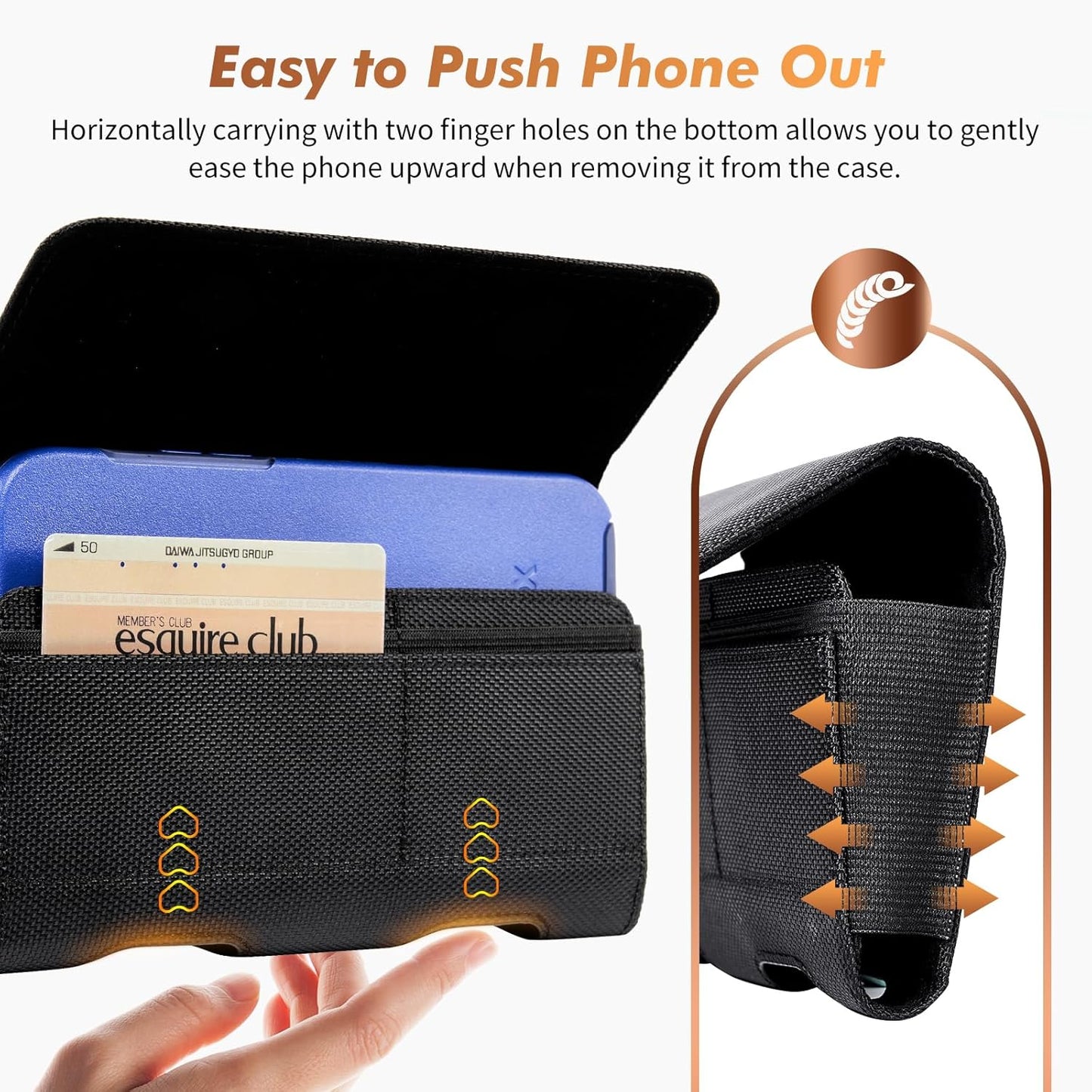 BECPLT for Galaxy S24 Ultra S23 Ultra S22 Ultra S21 Ultra Nylon Belt Holster Case Cell Phone Pouch Belt Clip Holder Phone Holster Pouch Cover for Galaxy Note 20 Ultra 5G Note 10+ Plus 5G A14 A71-Black