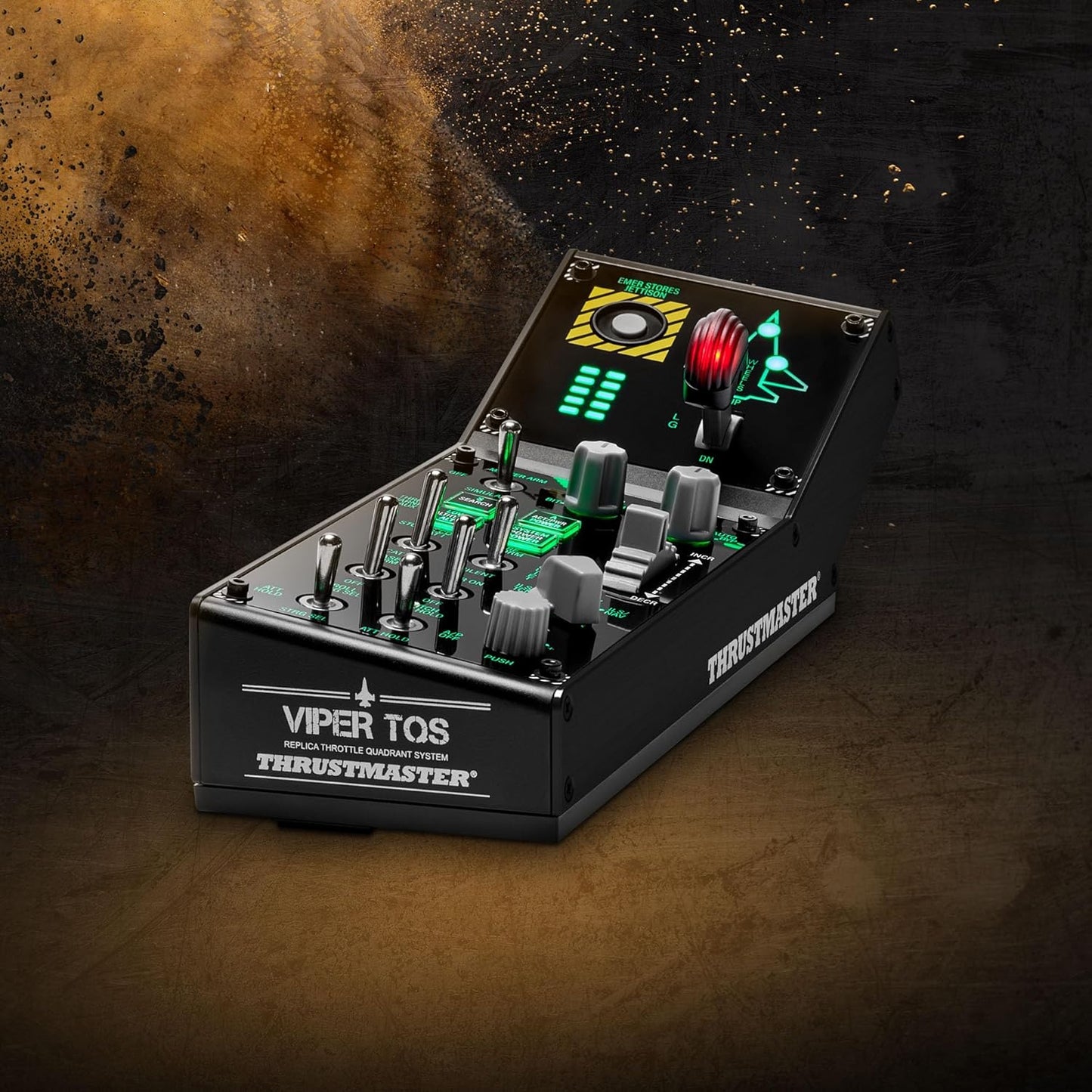 Thrustmaster Viper Panel: Backlit Control Panel, For Use with Viper TQS or Standalone, 43 Metal Action Buttons, Jettison, Trim, Landing Gear, Licensed by the U.S. Air Force (Compatible with PC)