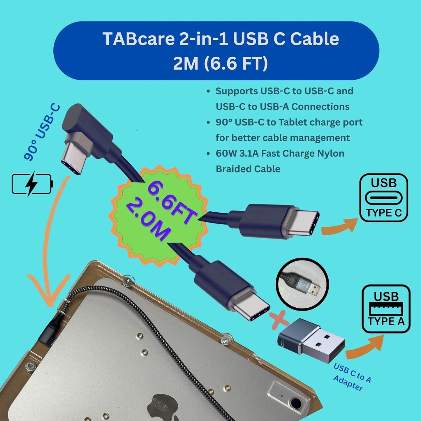 TABcare Anti-Theft Acrylic VESA Enclosure for Apple iPad Pro 11" 2024 (5th gen) with Free Wall Mount Kit & 90-Degree Angle USB C Cable (iPad Pro 11 2024, Clear)