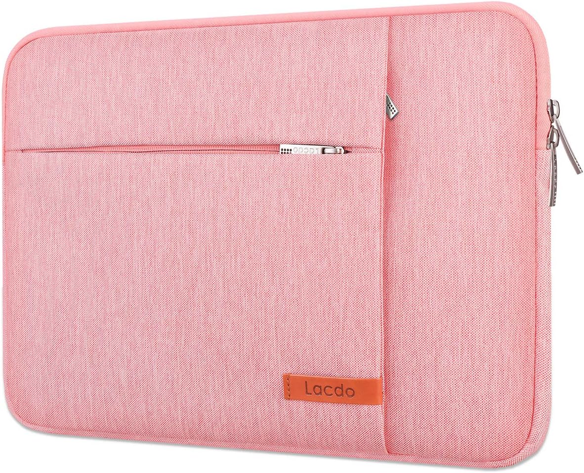 Lacdo Laptop Sleeve Case for 15 inch New MacBook Air M4 A3241 2025, M3 A3114, M2 A2941 2024-2023, 15 inch MacBook Pro A1990 A1707, Dell XPS 15 Plus Computer Case Bag with Accessory Pocket, Peach