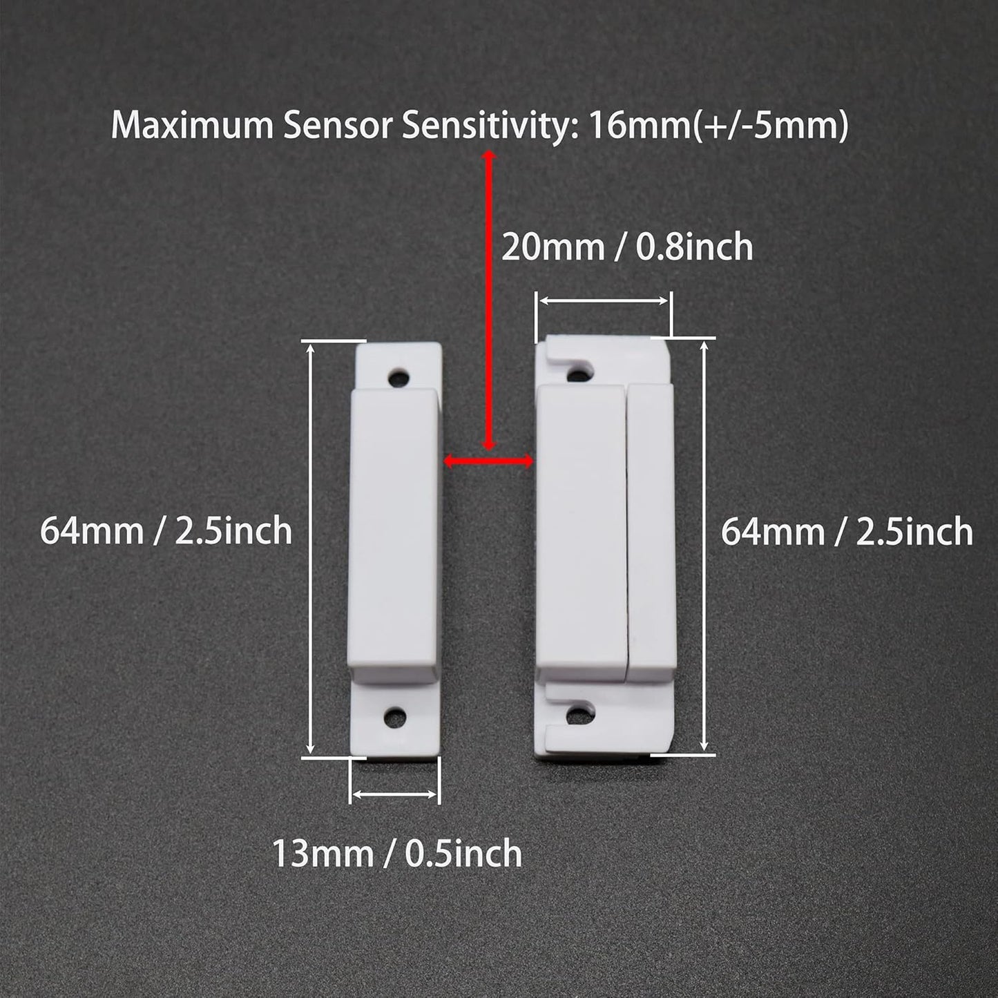 Magnetic Reed Switch NC Surface Mount Wired Door Window Contact Sensor with Cover for Home Security and Burglar Alarm Systems MC-31 5pcs