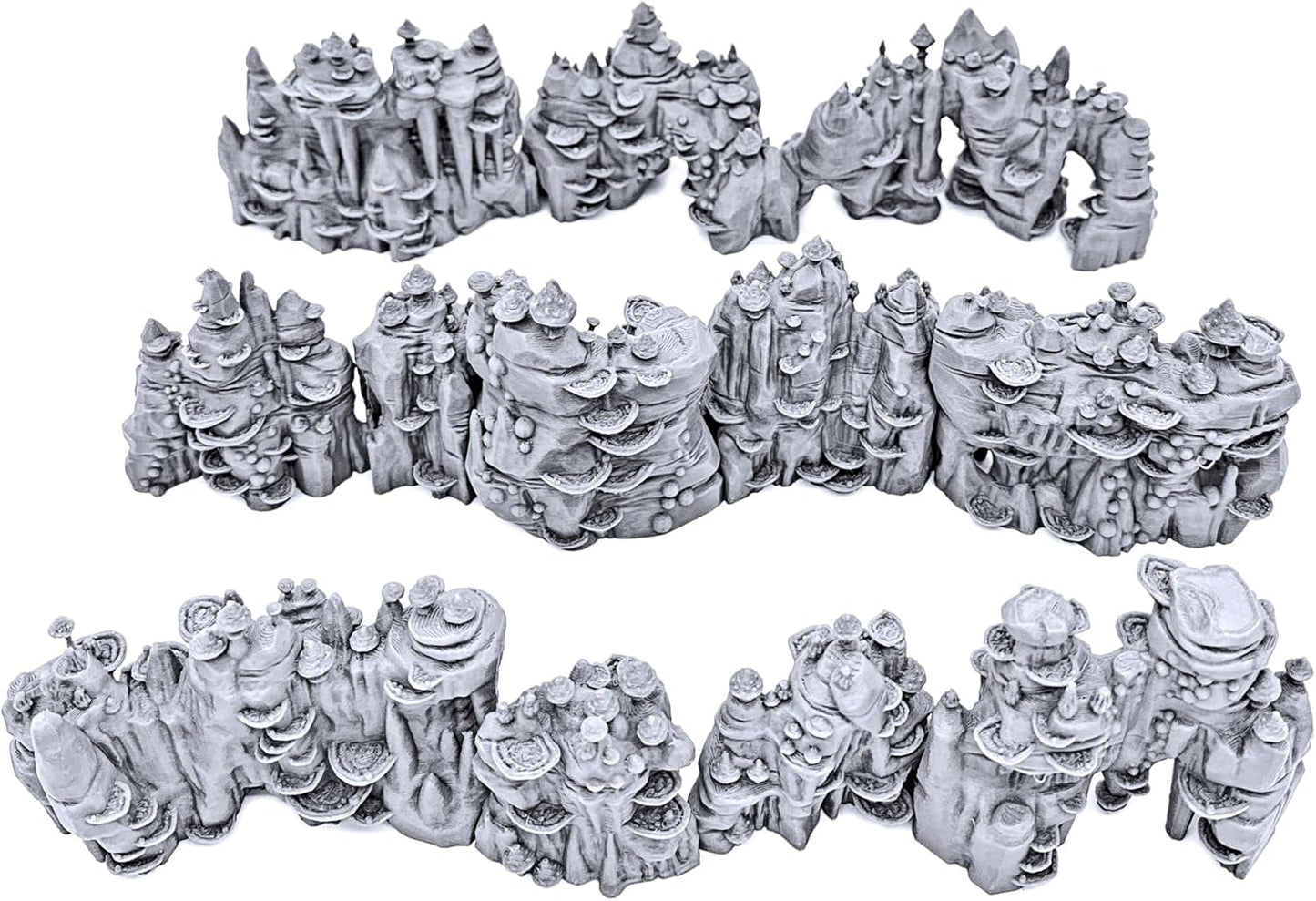 Shroom Grotto Walls by Printable Scenery, 3D Printed Tabletop RPG Scenery and Wargame Terrain 28mm Miniatures