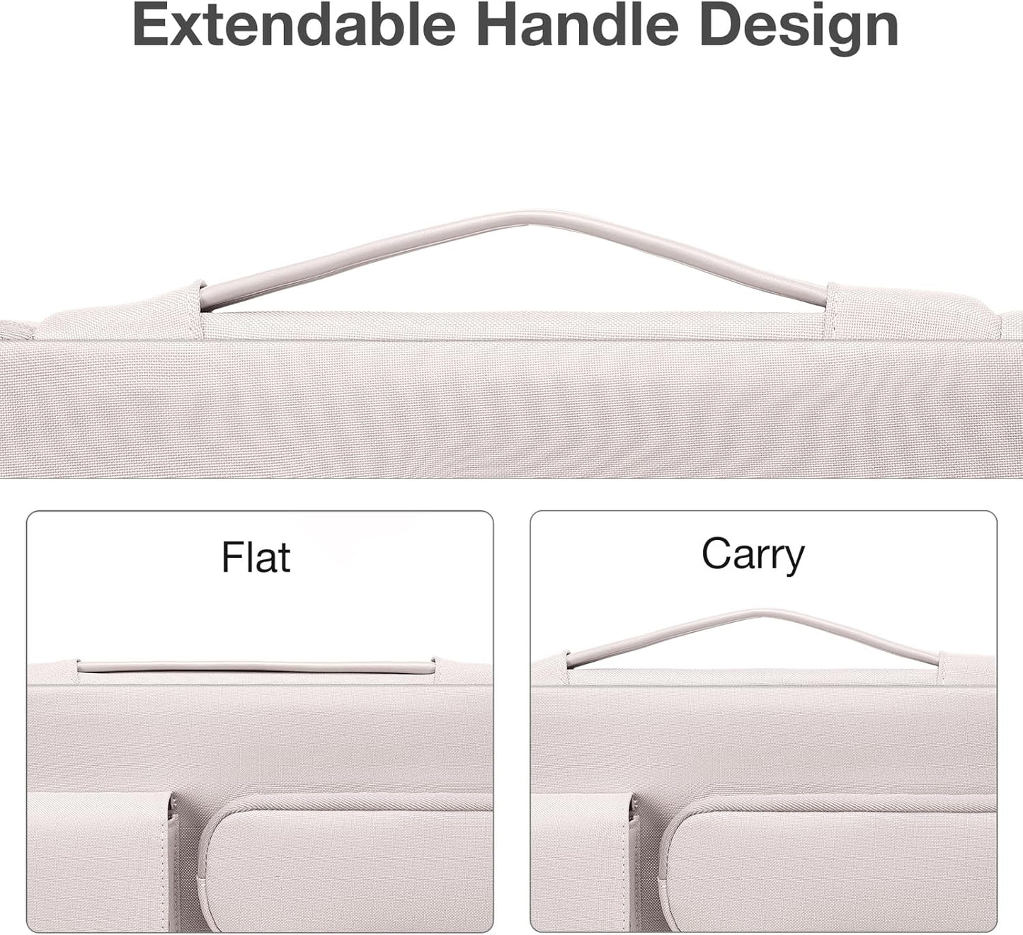 MOSISO 360 Protective Laptop Case 15 inch, Laptop Sleeve Compatible with MacBook Air 15 M4 A3241 M3 A3114 M2 A2941 2025-2023, Dell XPS 15, Side Open Bag with 2 Raised&1 Flapover Pockets, Stone Gray