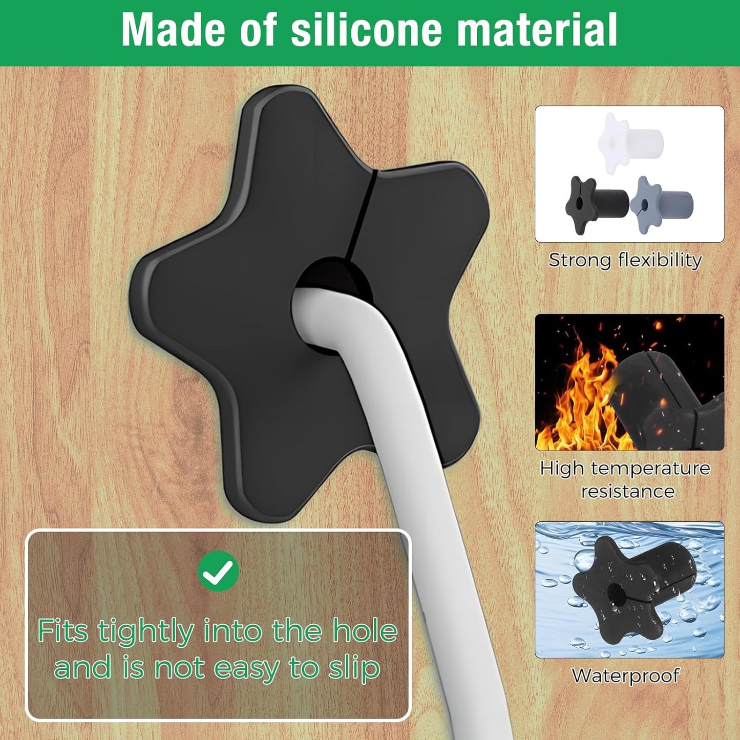 4pc Starlink Cable Grommet 5/8" Silicone Waterproof Wall Hole Pass Through Split Cable Bushings for TV Wire Ethernet Cord, Starlink Cable Routing Kit Accessories, 27.6mm/1.09" Ht, White