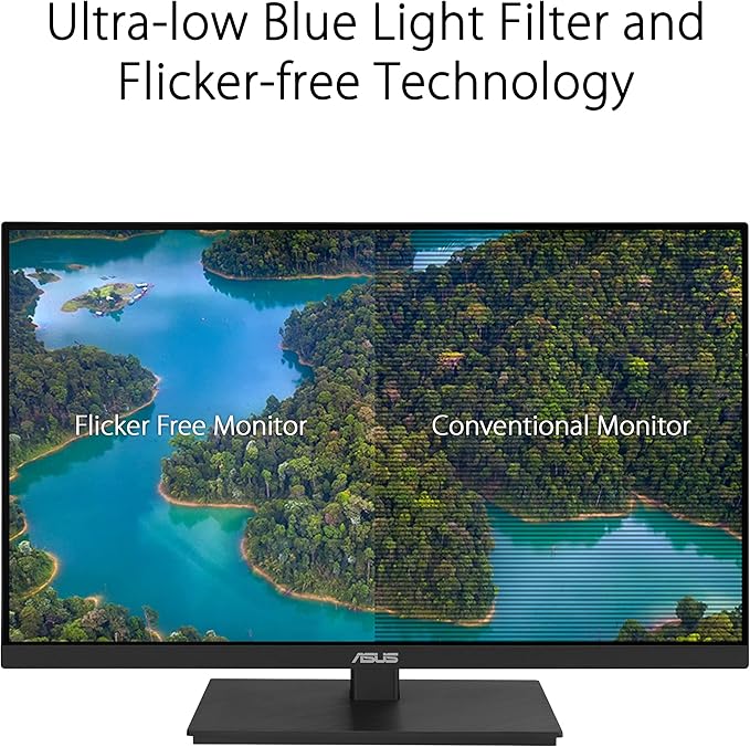 ASUS 27” 1080P Docking Monitor (VA27ECPSN) – Full HD, IPS, 75Hz, Adaptive-Sync, Speakers, Eye Care, Low Blue Light, Flicker Free, RJ45, USB-C, DisplayPort, HDMI, Height Adjustment, VESA Wall Mountable