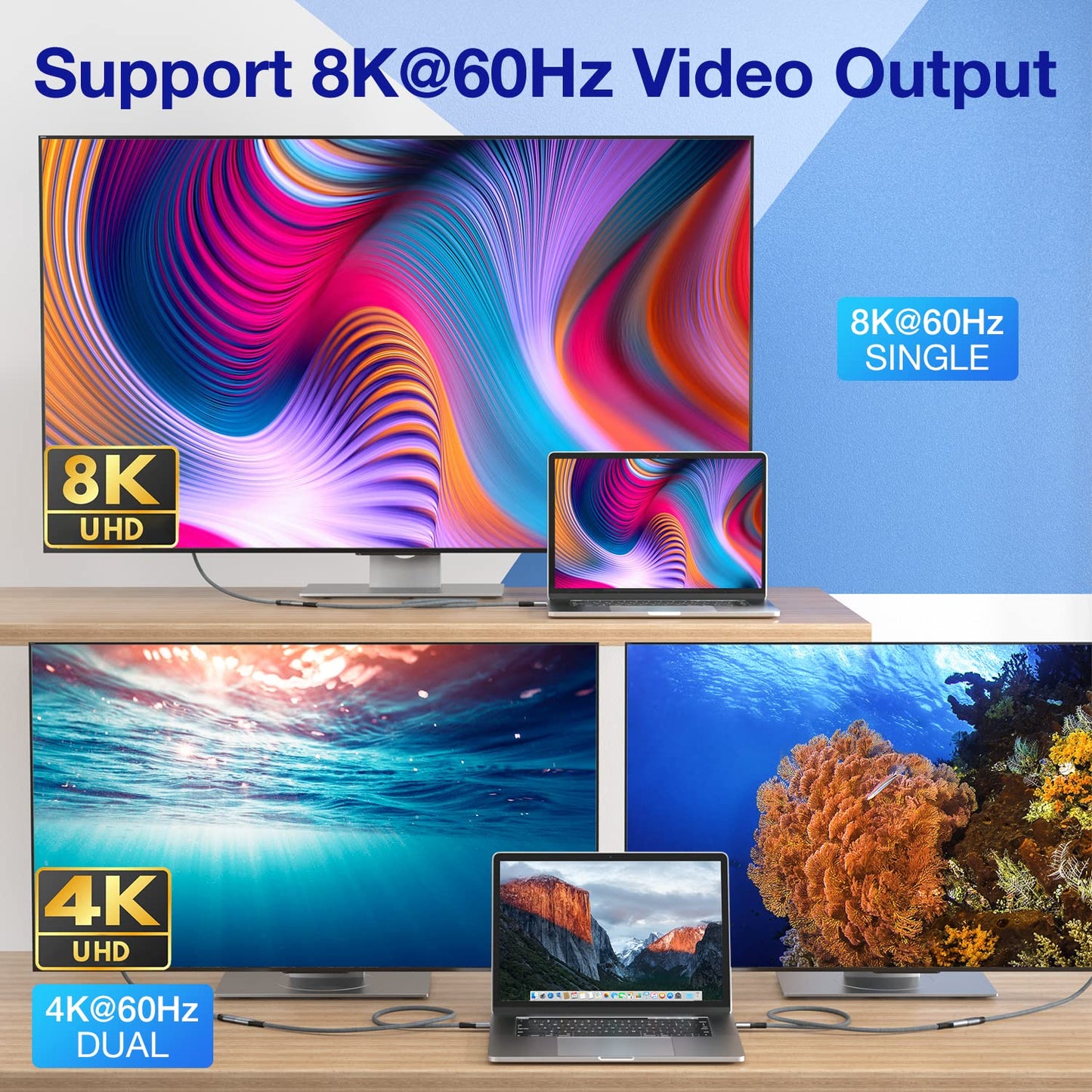USB4 Extension Cable 1Ft, Thunderbolt 3 & 4 Extension Cable, USB C 4.0 Support PD 100W 20V5A, 40Gbps Transfer, 8K@60Hz, 6K/4K@60Hz Video for Dell/HP/Anker Dock, MacBook, iMac, Dell XPS, Intel NUC
