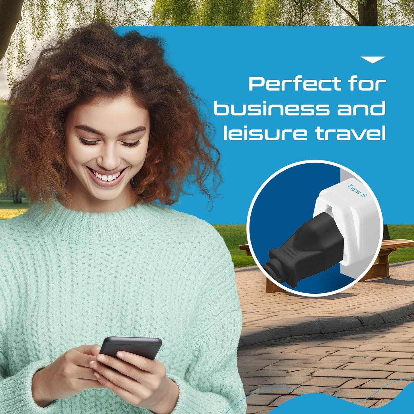 Ceptics UK, Hong Kong, Ireland, UAE Travel Plug Adapter (Type G) - 3 Pack [Grounded & Universal] (GP-7-3PK), White, Standard