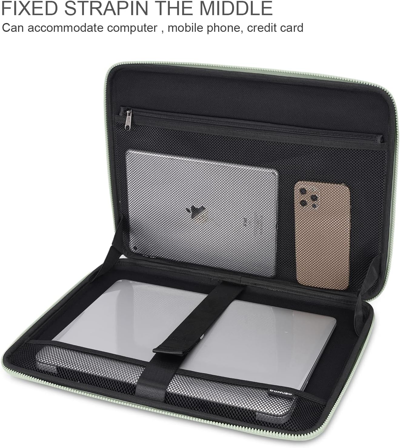 DOMISO 17 inch Laptop Sleeve with Handle Shockproof Computer Bag Waterproof EVA Protective Carrying Case for 17.3" MSI GS73VR Stealth Pro/HP Envy 17/LG Gram 17"/ROG Strix GL702VS, Mint Green