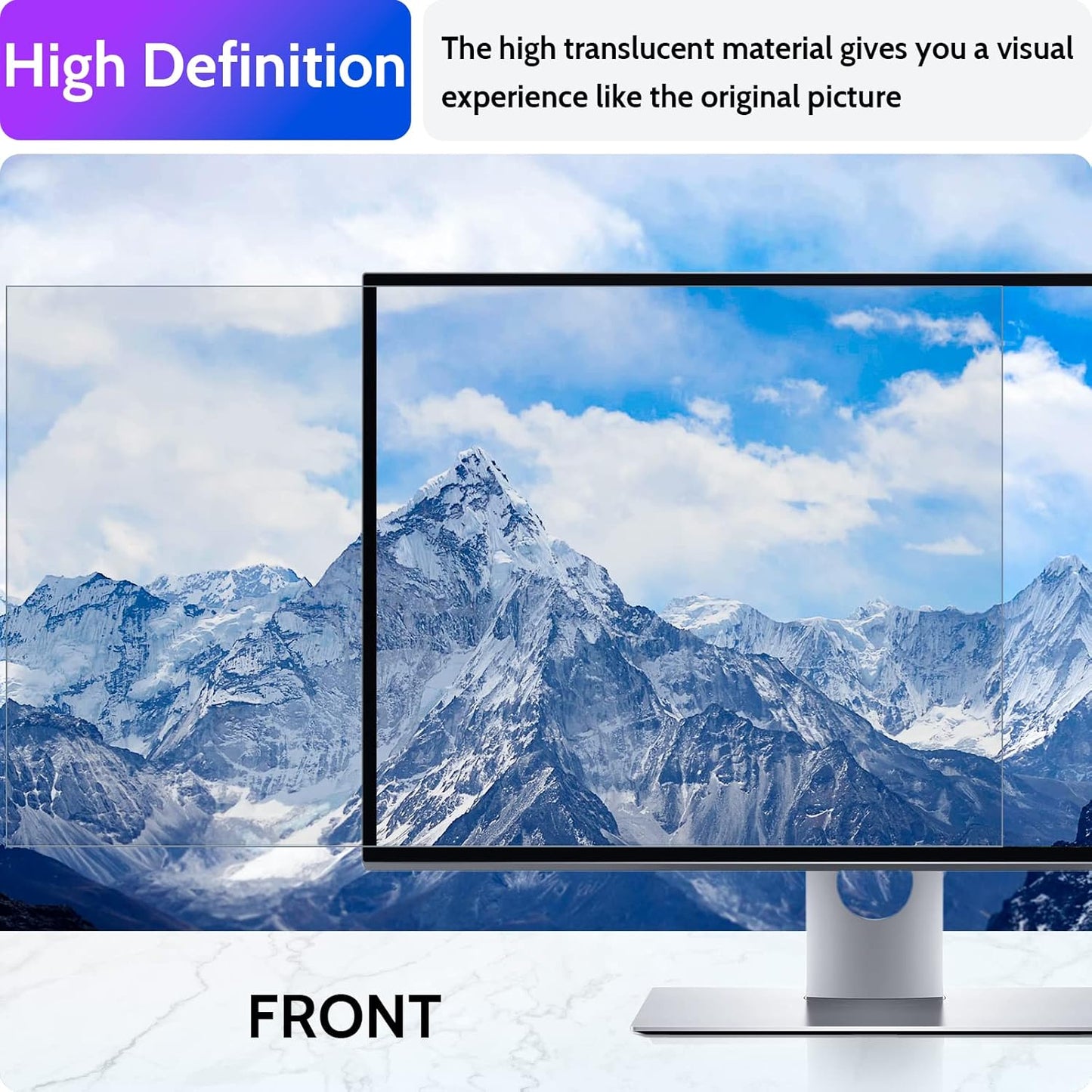 Computer Privacy Screen 24 Inch for 16:9 Widescreen Monitor, Removable 24inch Anti Blue Light Anti Glare Monitor Privacy Filter Shield (20 15/16" x 11 13/16")