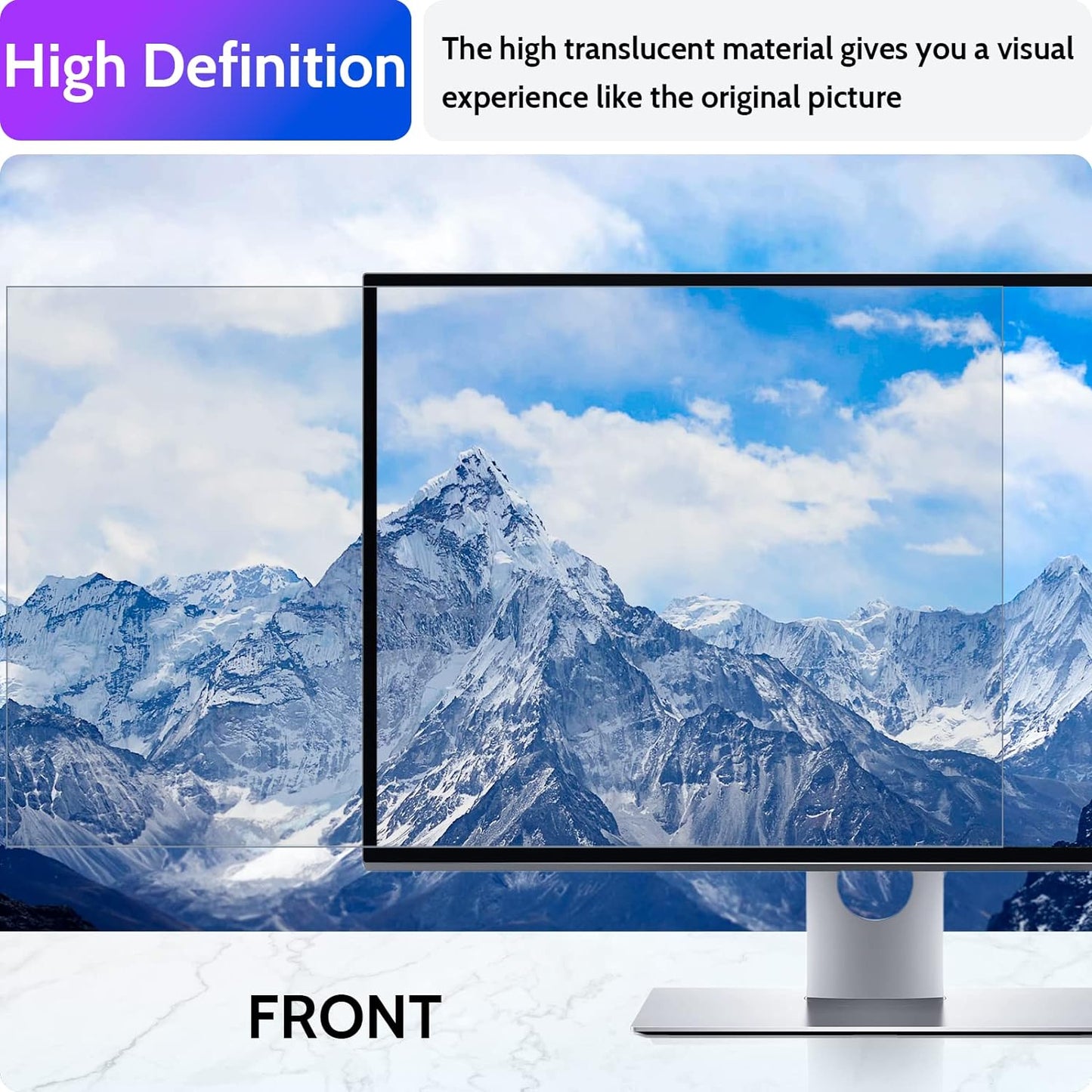 Privacy Screen for Computer Monitor 22 Inch 16:10 Aspect Ratio, Anti Blue Light Glare Removable 22 in Privacy Screen Filter Protective Film, HD 22 Inch Privacy Screen Protector for Monitor