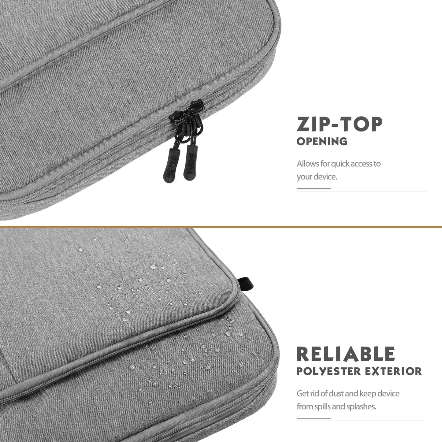 MoKo 12.9 Inch Tablet Sleeve Bag Carrying Case with Pockets Fits iPad Pro 12.9 M2 2022/2021/2020, Surface Laptop Go 12.4", Galaxy Tab S8+/S9+ 12.4" 2022/2023, Light Gray