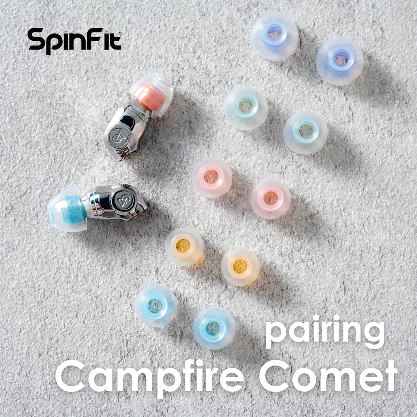 SpinFit W1 for IEM - S - Patented Medical-Grade Silicone Ear Tips, Double W-Shaped Tube Core, More Stability
