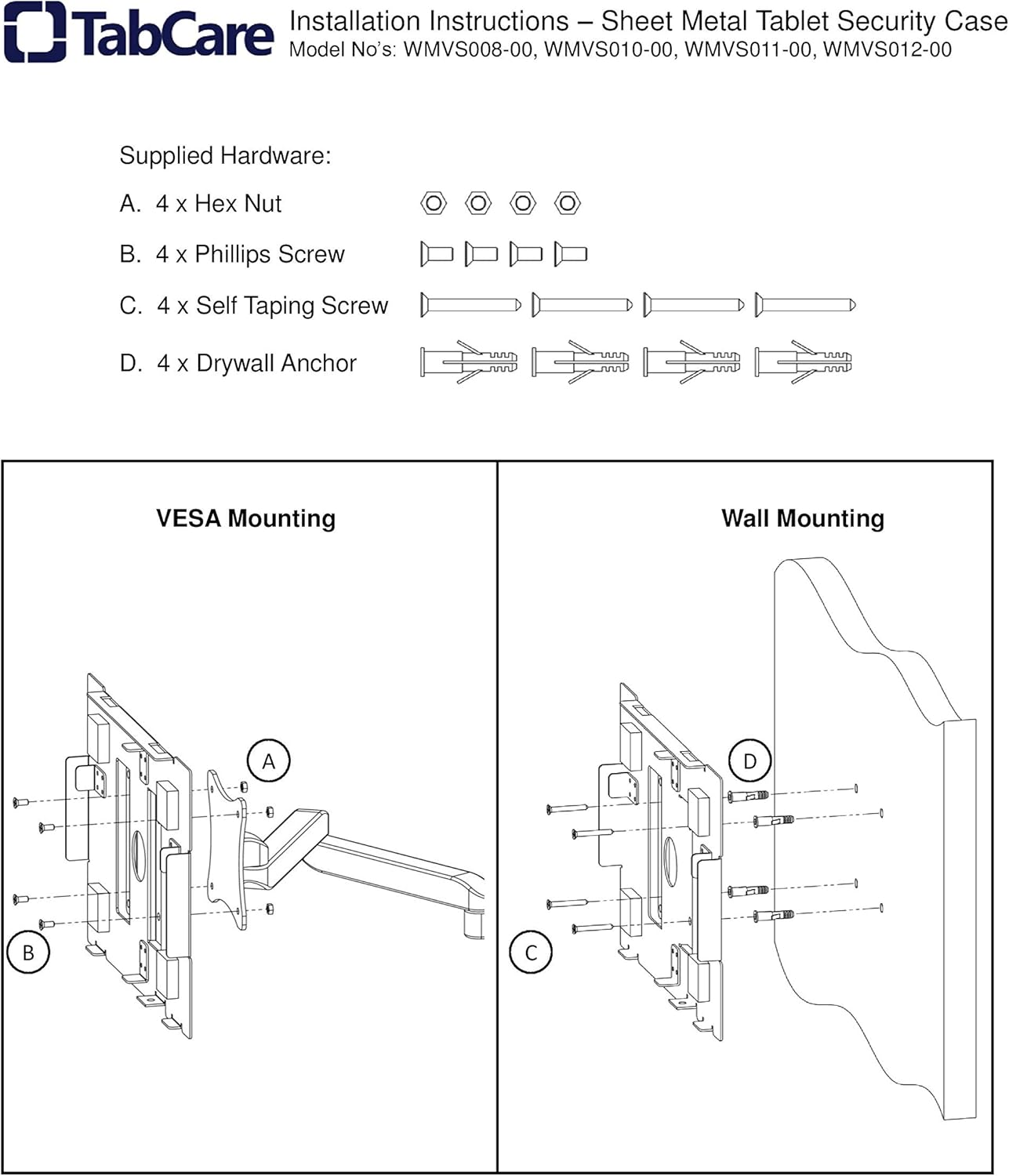 TABcare Locking Security Metal Case for Apple iPad 2 3 4 Tablet for Kiosk, POS, Store, Show Display (White, iPad 2/3/4 9.7")