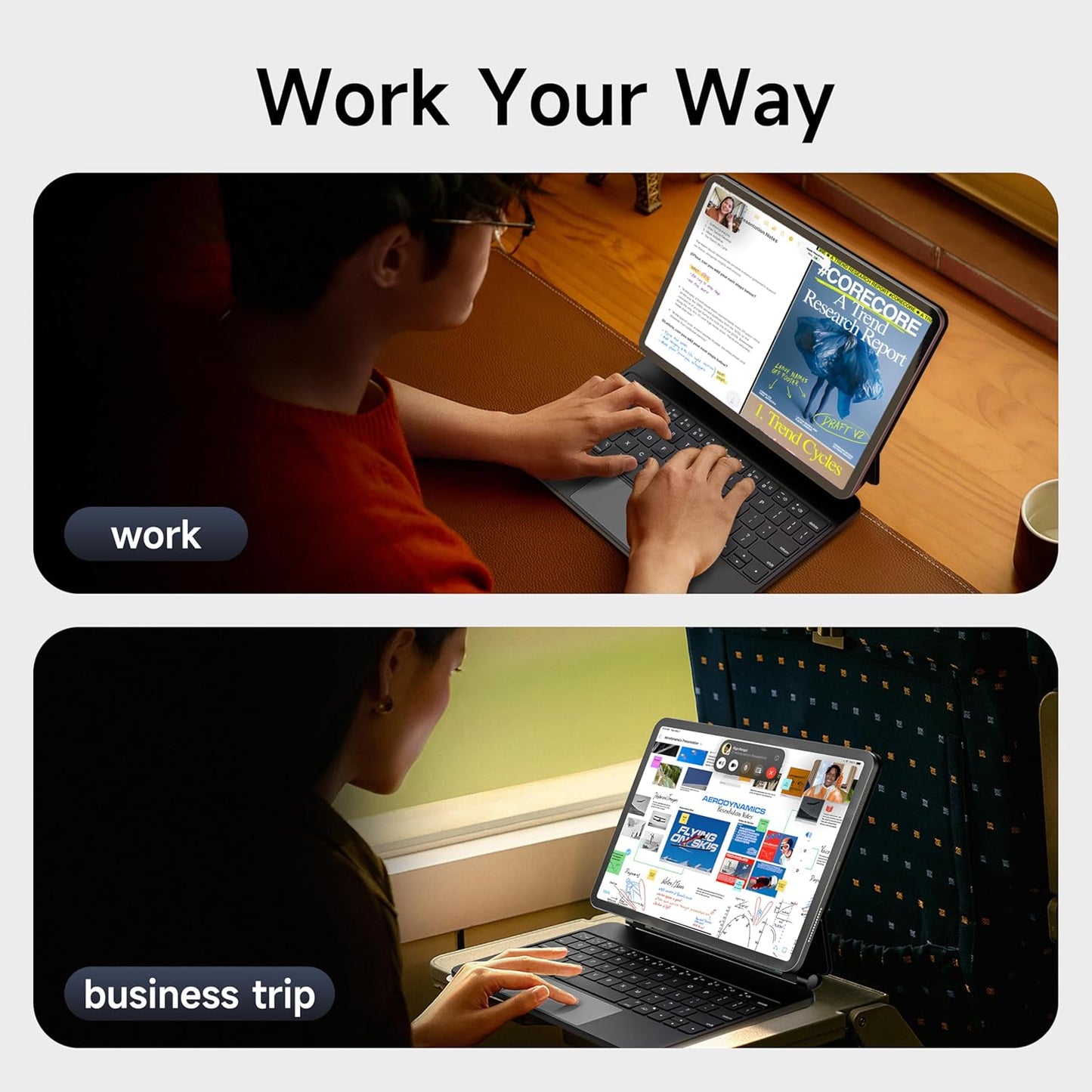 HOU iPad Pro 11 Inch Case with Keyboard M4 2024(ONLY),Magic Keyboard iPad Pro 11 Inch (5th Gen) Keyboard Case,Click-Anywhere Trackpad,7 Colors Backlight,Easy-Set,Black