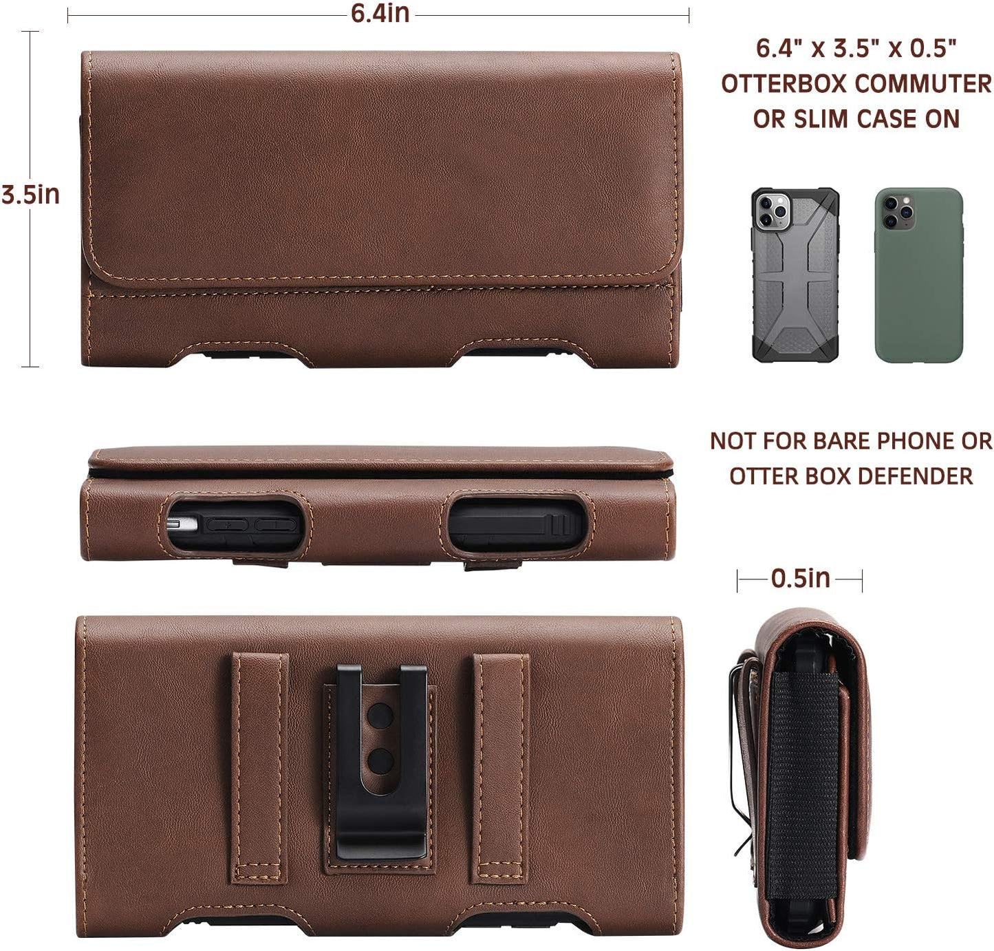 BECPLT Galaxy S24 FE S23 S21 5G Belt Case for Samsung S24+ S23+ S22+ S21+ Leather Pouch Holster With Belt Clip Loops S20 FE S20 Plus S10 S9 S8 (Brown)