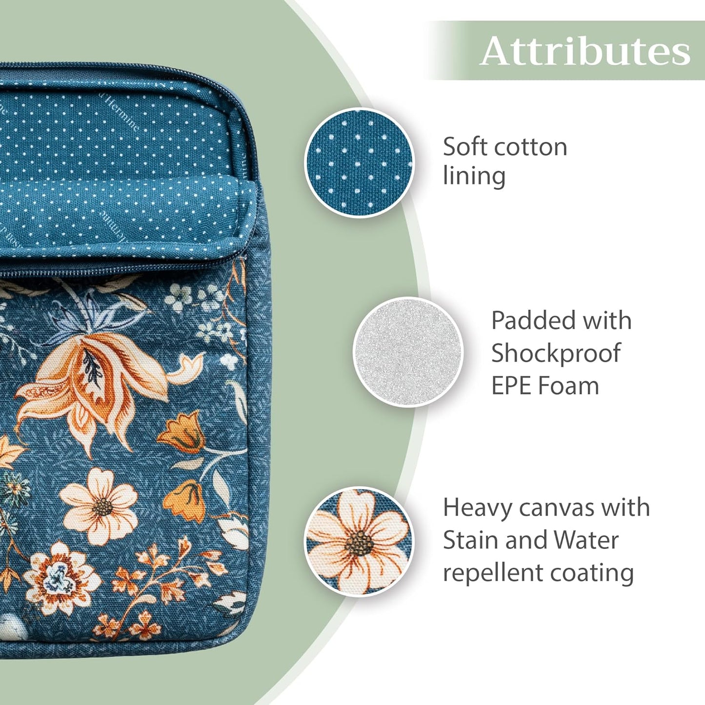 Maison d'Hermine Laptop bag with front pocket Stain and water repellent Cotton canvas