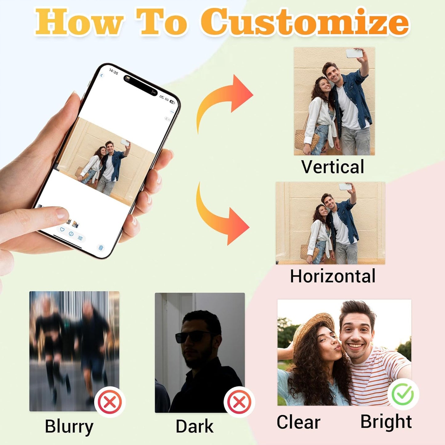 Easycosy Gifts for Mothers Day Custom Photo Puzzles 500/300/1000 Pieces for Mom Families Personalized Picture Text Jigsaw Puzzle Mom Wife Gifts from Daughter Son (Horizontal/Vertical)