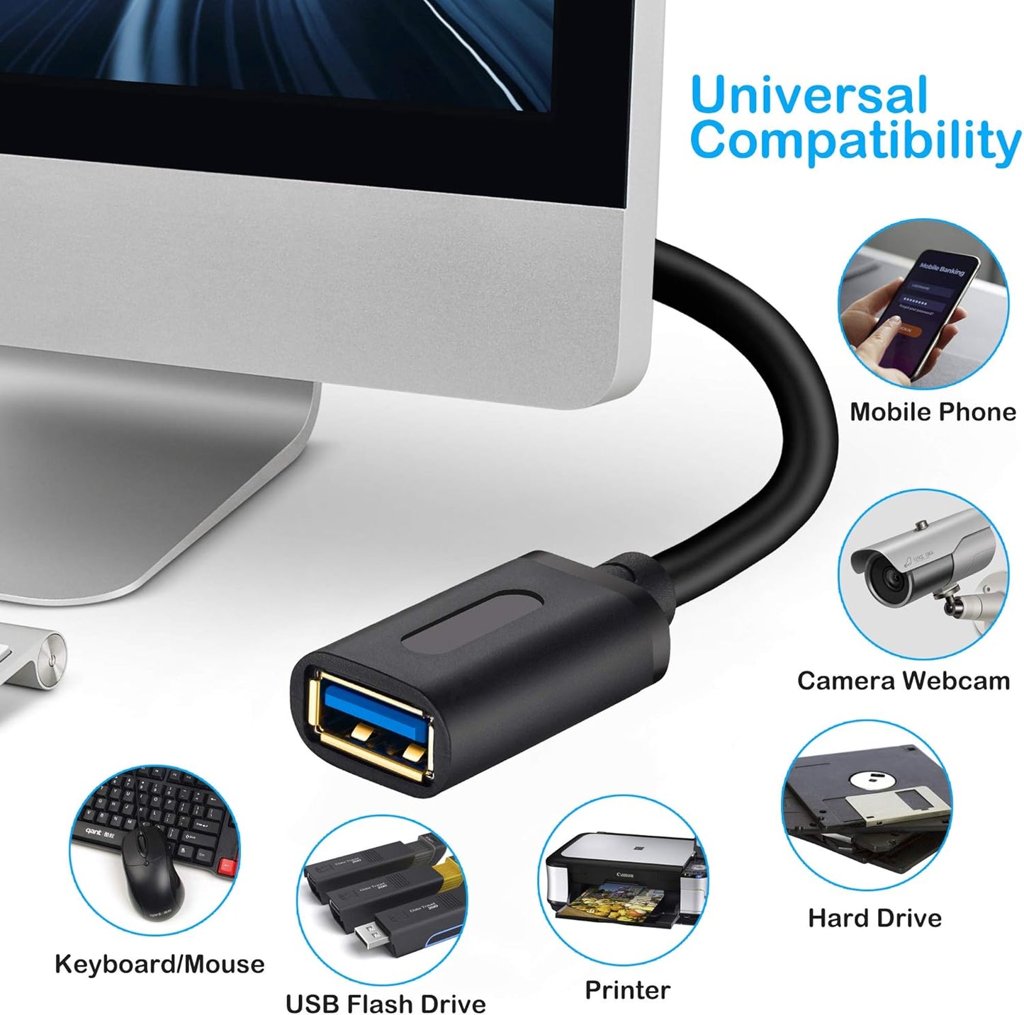 Tan QY USB 3.0 Extension Cable 3Ft, USB 3.0 High Speed Extender Cord Type A Male to A Female for PlayStation, Xbox, USB Flash Drive, Hard Drive, Card Reader,Scanner,Printer,Keyboard (3Feet)